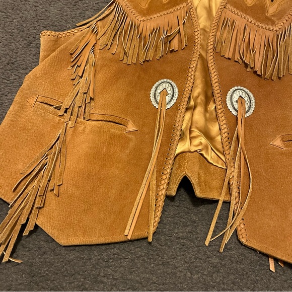 Vintage Scully Suede Leather Fringe Western Vest - Picture 6 of 8